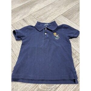Polo Bear Football Ralph Lauren Blue Polo Shirt Toddler 2t